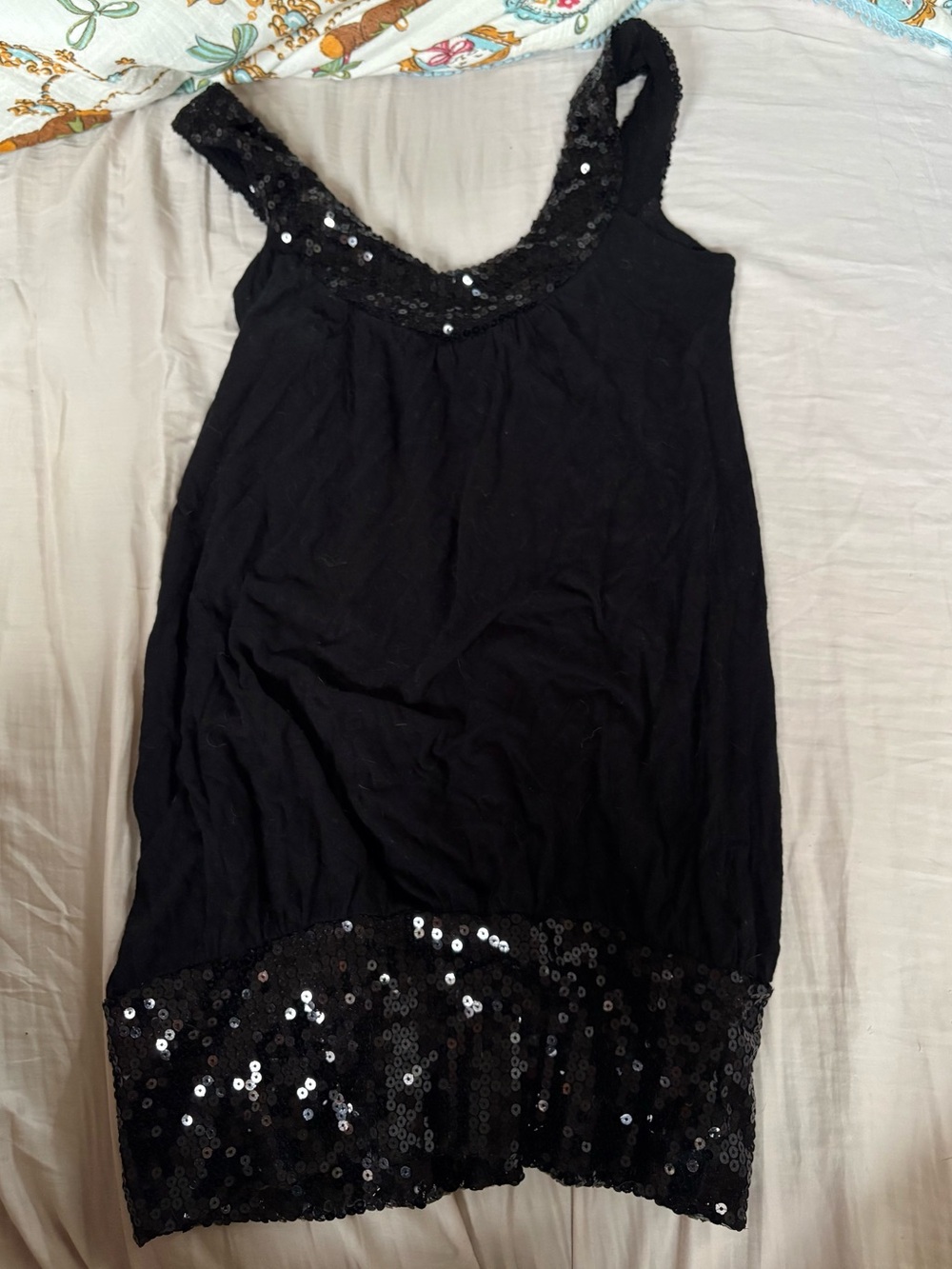 Wet Seal Black Sequin Trim Mini Dress
